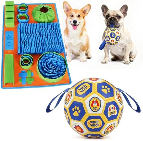 Vivifying Dog Toys Balls, 6 Inch Durable PU World Cup Soccer Ball for Indoor and Outdoor Tug-of-War, Mental Stimulation & Anxiety Relief