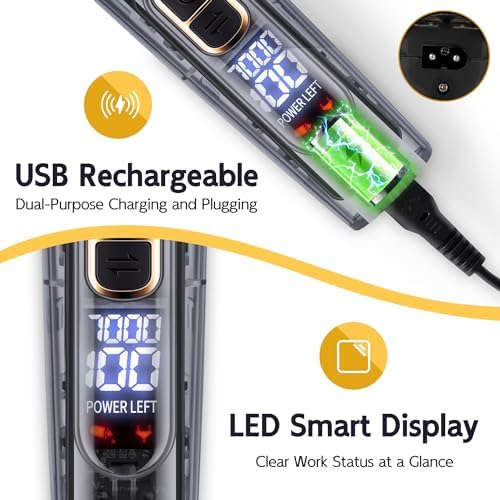 FURBONA Upgraded Dog Paw Trimmer with LED Light, Dog Grooming Kit with LED Display, Low Noise, Rechargeable, Cordless Electric Grooming Clippers for Dogs Cats Pets with All Variety of Coats