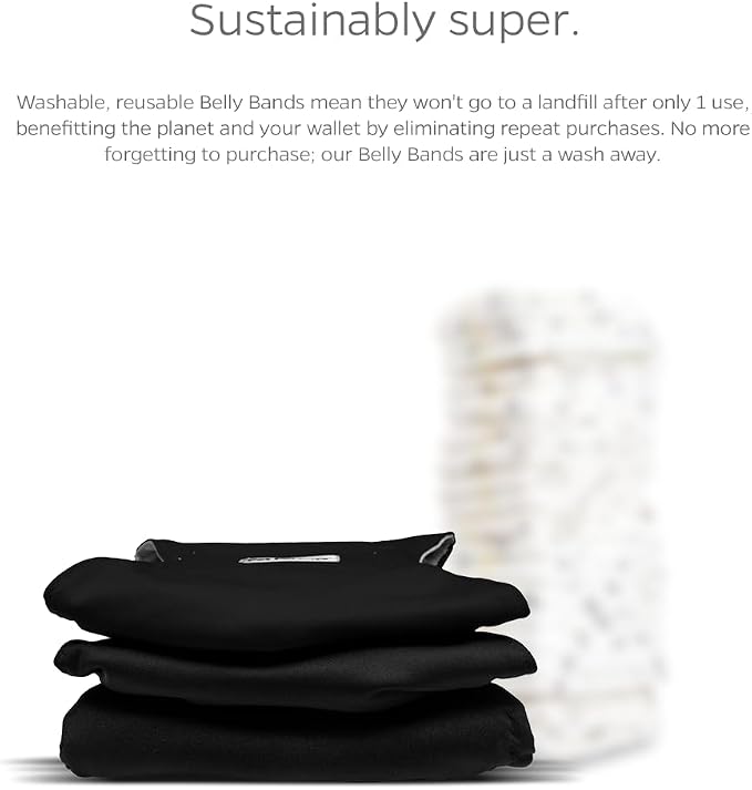 Pet Parents Washable Belly Band Male Dog Diapers, Dog Wraps and EXTENDRS, Black, X-Small: 1