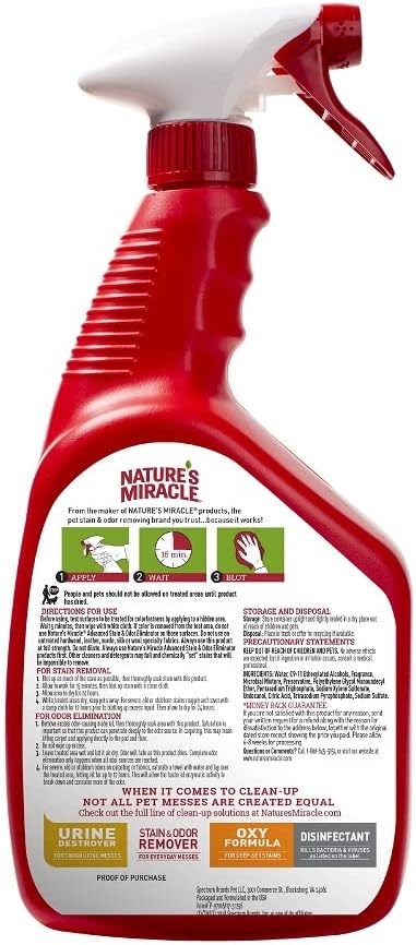 Nature's Miracle Advanced Dog Stain Remover and Odor Eliminator (128 oz) and Advanced Stain & Odor Eliminator for Severe Dog Messes (32 oz)