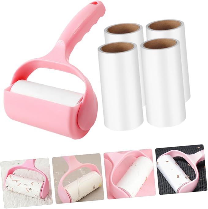 Gatuida 5sets Portable Pet Hair Roller and Lint Multi-Functional Cleaning Tool for Clothes Carpets and Furniture Includes Handle and Dust Cover for Household Use