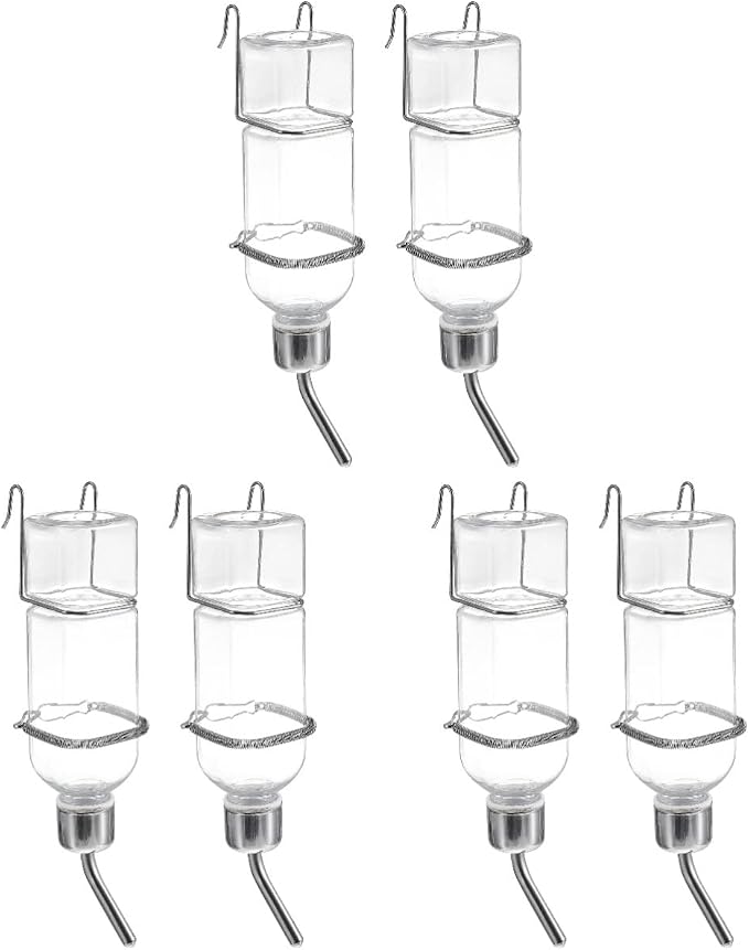 6 Pcs Rabbit Drinker Bunny Hanging Feeder Pet Water Fountain Pet Drinking Feeder Hamster Water Chinchilla Rabbit Fountain Drinking Bottle