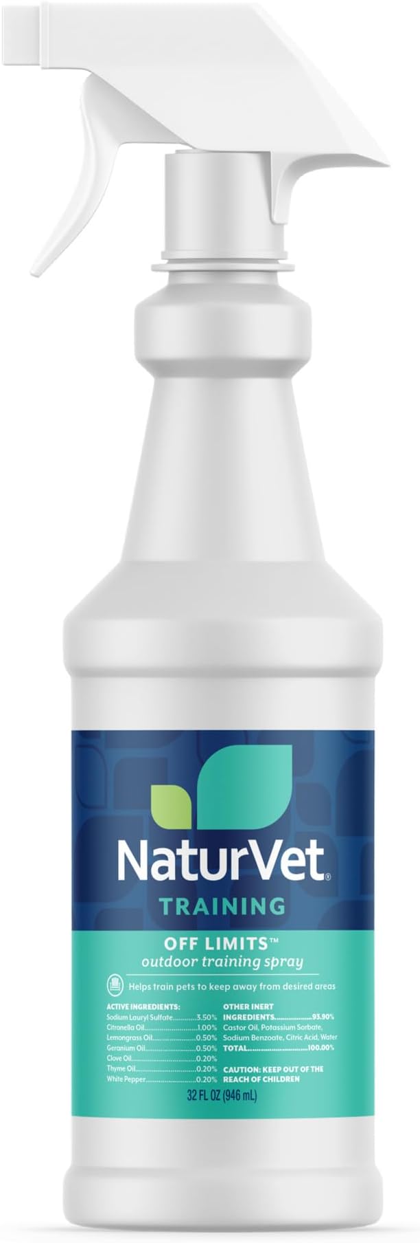 NaturVet Off Limits Pet Training Spray for Dogs & Cats – Deters Pets from Outdoor Areas – Includes Herbal Extracts – Non-Staining Sprays for Training Pets – 32 Fl. Oz.