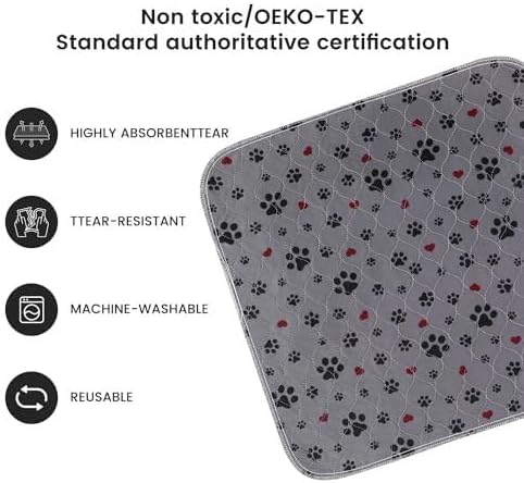 Washable Pee Pads for Dogs,2 Pack Extra Large 42"x42" Super Absorbent Reusable Puppy Pads,Non-Slip 100% Waterproof Dog Pee Pads,Pet Training Pads for Couch, Crate,Potty Training,Floor