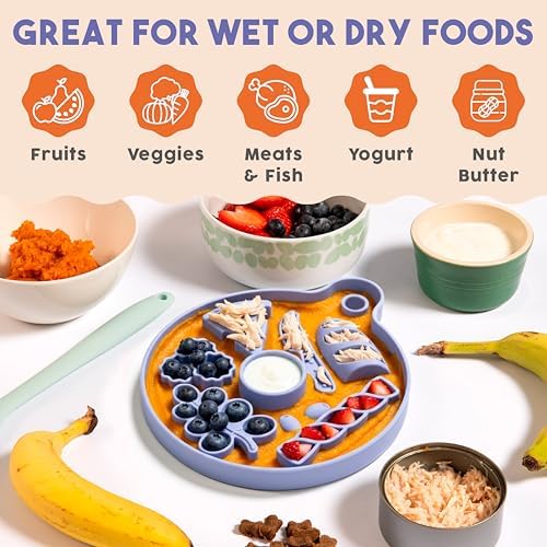 Smorgasboard 2-Pack Bundle – Silicone Dog and Puppy Lick Mat and Slow Feeder with Suction Cups - Non-Slip, Dishwasher Safe Pet Dishes - Extend Mealtimes for Fast Eaters - for Wet & Dry Food