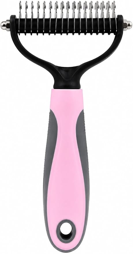 PawKit- All-in-one Dog Travel and Grooming Kit:- Deshedding Rake, Portable Water Bottle Feeder, Pet Hair Lint Roller, Collapsible Bowl, Poop Bag Dispenser, and a Travel Storage Bag. (Pink)