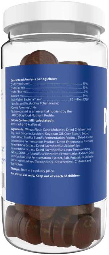 Probios for Dogs Soft Chews, Daily Probiotic Supplement for Gut Health, Digestion and Immune Support Medium and Large Breeds, Chicken Liver Flavor, 8.46oz 60 Chews (Pack of 2)