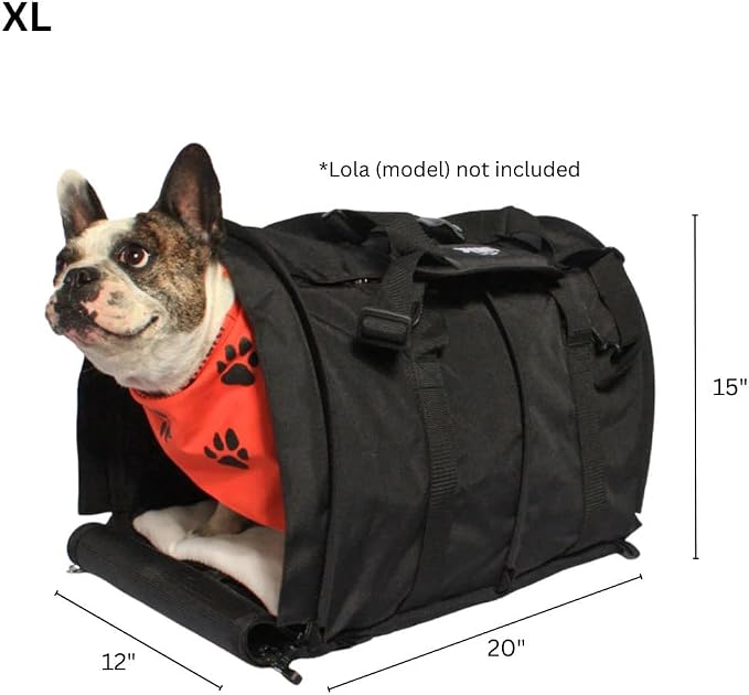 SturdiBag Pro 3.0 Pet Travel Carrier for Cats and Dogs – Soft-Sided with Safety Clips and Seatbelt Straps for Car Travel | XL, Red