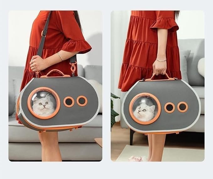 OLOTU Pet Backpack Lightweight Portable Cat Carrier, Anti-Scratch Mesh Collapsible Soft Side Pet Carrier, Outdoor Cat Backpack Carrier 45 * 27 * 25CM Spacious