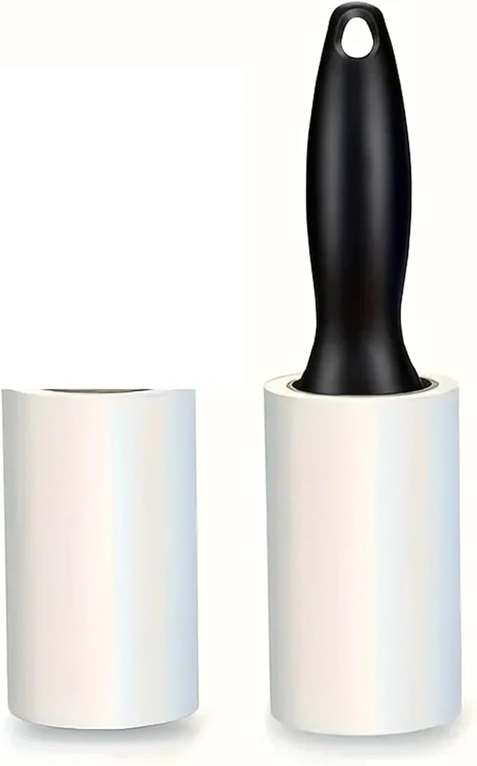 Roller for Eliminating Pet for Furniture,Clothing Carpets Tool for Cleaning Hair Adhesive(1 Handle 2 Paper)