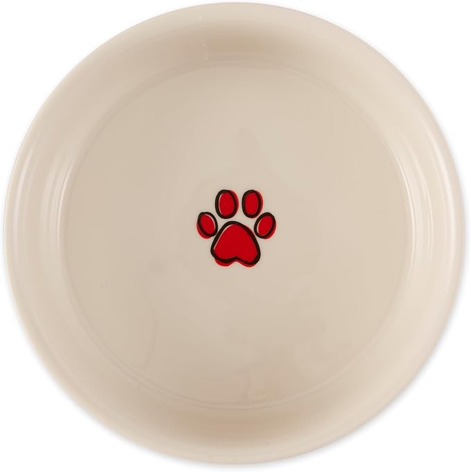 Bone Dry Ceramic Food Bowls, Non-Slip & Dishwasher Safe, Medium Set, 6x2 Eat/Drink