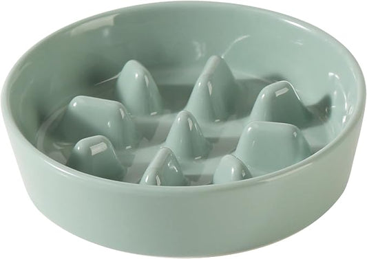 Havniva Ceramic Slow Feeder Dog Bowls, 0.9 Cups Dog Bowl Slow Feeding for Small Breed, 6.1inch Puzzle Dog Food Bowl Slow Feeder Non-Slip Anti-Gulping and Anti-Choking Reduces Bloating