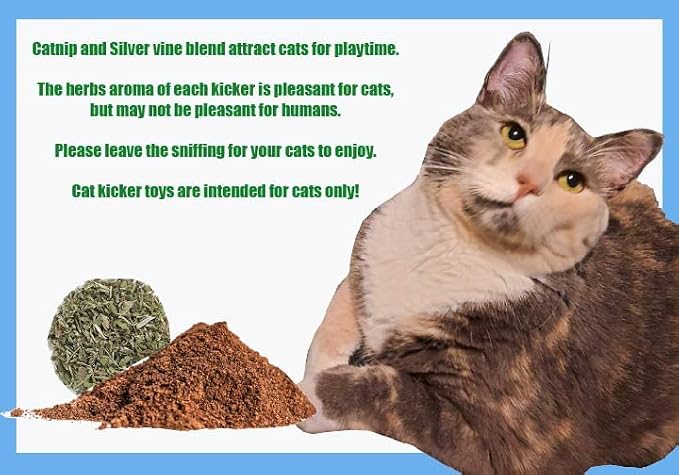Cat kicker toy 15" set of 2, Catnip toys, silver vine toys, Cat kicker Sticks, Kitty sticks, toys for Indoor Cats, cat birthday gifts, Christmas gifts for cats, cat gift under 20, Made in USA