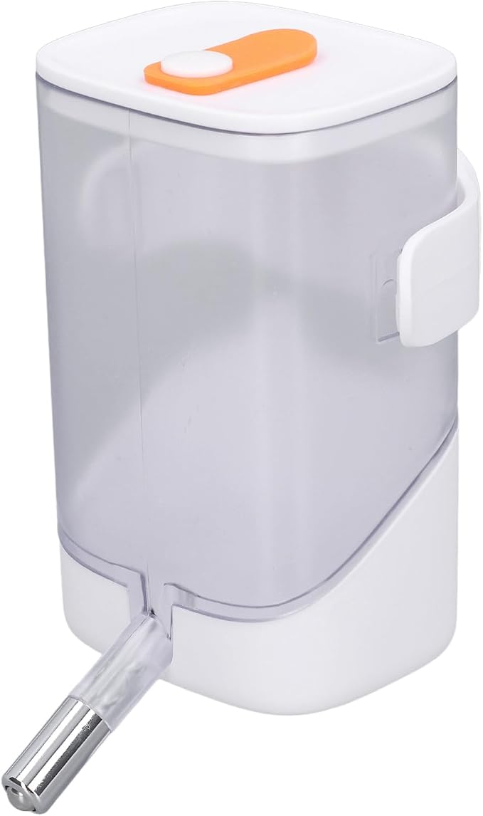 23.67oz Pet Water Feeder Bottle,Stainless Steel Cage Hanging Water Dispenser for Dogs,Cats,Hamsters,Rabbits (White)