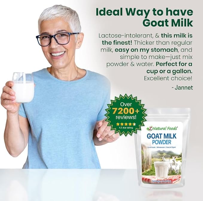 Z Natural Foods Goat Milk Powder - Pure Netherlands Full Cream Milk, Powdered Goat Milk, Highly Nutritious, Easy Digestion - Whole Goats Milk for Adults for Smoothies, Cooking, Baking, 2 lbs