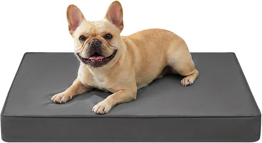 WNPETHOME Outdoor Dog Bed Waterproof, Large Outdoor Dog Bed for Large Sized Dog, Outdoor Indoor Dog Bed with Removable Washable Cover, Egg Crate Foam Dog Crate Mat, Durable Waterproof Dog Bed