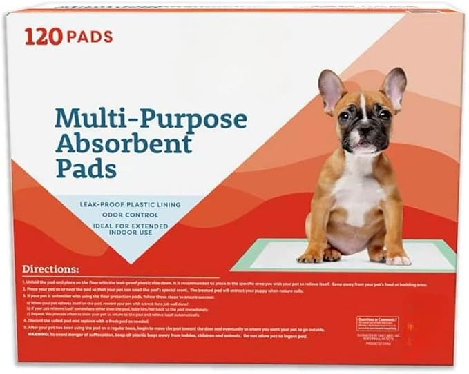 Member Mark Multipurpose Dog Absorbent Pads, 120 Count – 23" x 24", Quick-Dry, Odor Control, Leak-Proof Liner, Built-in Attractant