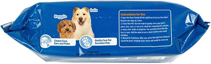 SONO Dog & Cat Wipes, Propylene Glycol Free, Lick Safe, Preservative Free, Unscented Pet Wipes for Paws Butt Face and Body, Made in USA, Organic Aloe and Chamomile, 7x8 Inch, 400 Count, 4 Pack