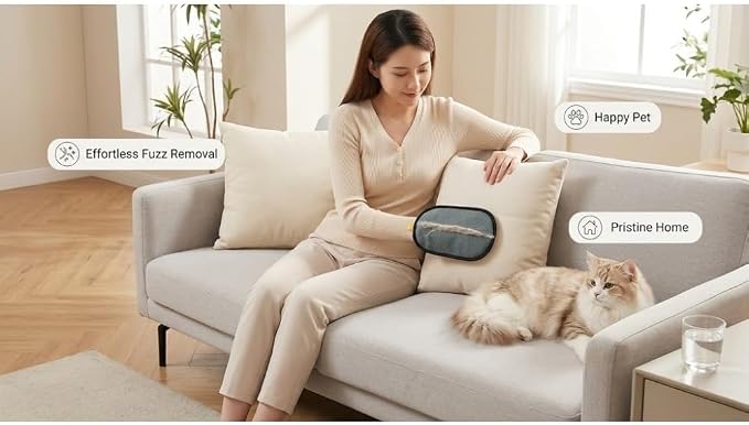 [Brand Name] Pet Hair Remover Glove, Reusable Static Lint Brush for Furniture, Couch & Carpet, Double-Sided Fur Removal Tool for Dog & Cat Hair (5,Black 24 * 18CM)