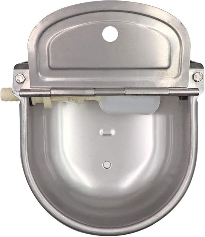 Livestock Water Trough Stainless Steel Automatic Waterer Bowl | Wall Mounted, with Float Valve and Drain Plug, Automatic Dog Water Bowl Outdoor, Suitable for Dogs Chickens Goat Pig Horse