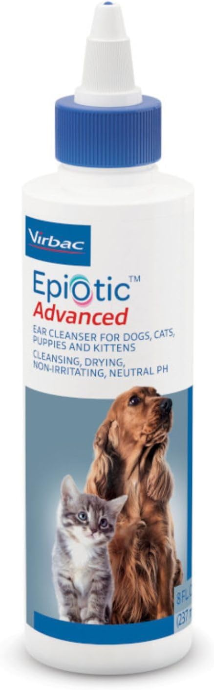 Virbac EPIOTIC® Advanced Ear Cleanser | Powerful and Gentle Cleanser For Dogs and Cats of all ages, 8 oz