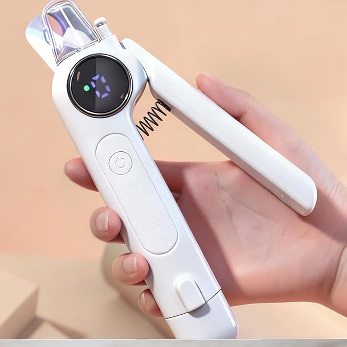 Electric Dog Nail Grinder & Clipper, Rechargeable Quiet Pet Nail Trimmer with LED Light, Professional Dog Nail File for Large Small Dogs, Cats, Puppies – Safe Painless Grooming Tool (gradient white)