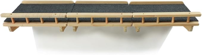 SHENGOCASE 47.2" x 11.8" Natural Solid Wood Wall Mounted Cat Shelves, Superhighway Walkway Balcony with Guardrail Wall Furniture, Steps Stairs, Perch