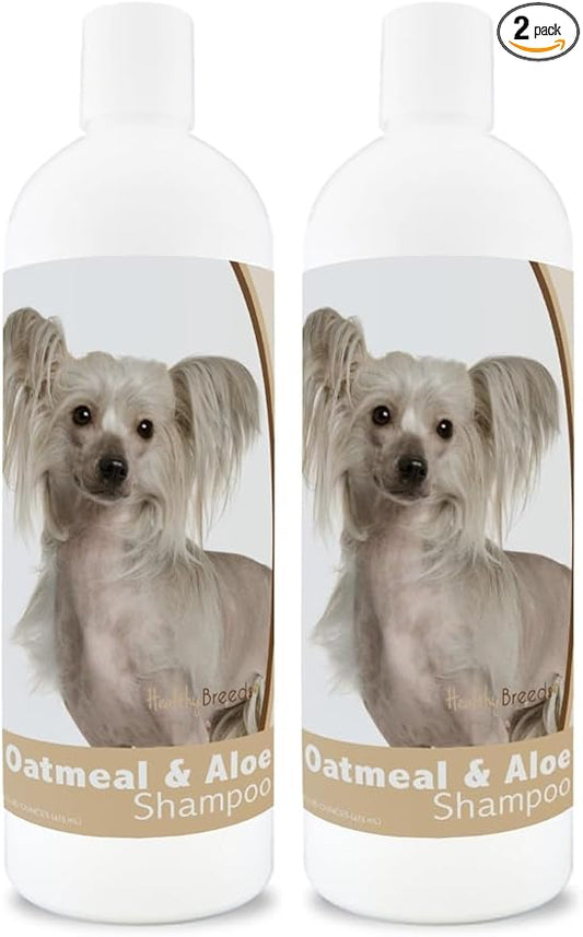Healthy Breeds Chinese Crested Oatmeal Shampoo with Aloe 16 oz (Pack of 2)