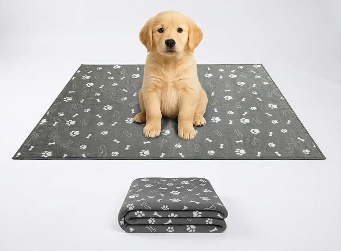 Muddy Mat® Washable Pee Pads for Dogs, Super Absorbent Reusable Puppy Pads–100% Waterproof Pee & Potty Training Pads for Pets, Non-Slip Dog Pads for Crates, Playpens and Floors - 4 Pack, Grey 18"x24"
