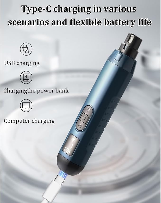 Silent Groom Pro, Nail Trimmer with LED Light & 5 Speeds,Quick USB Charge,Electric Rechargeable Pet Nail Trimmer for Small Medium Large Dogs & Cats