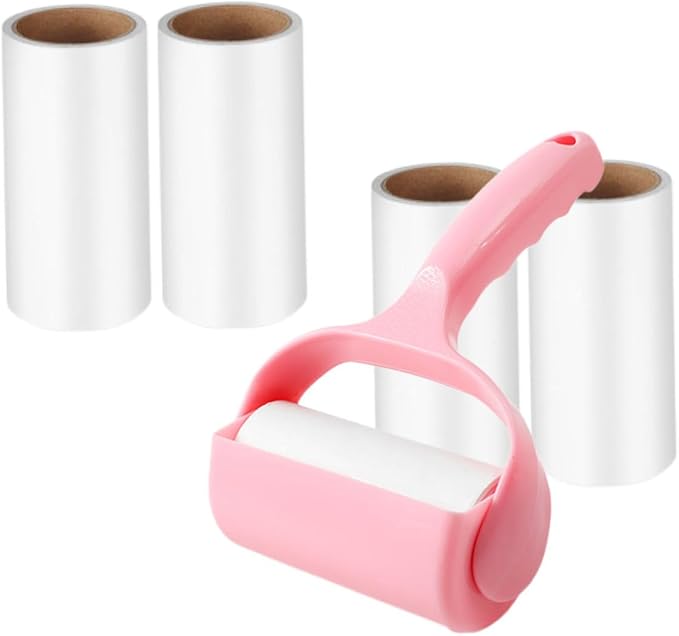 2sets Handheld Lint Roller Portable Sticky Roller for Pet Hair Removal for Clothes Furniture Car Cleaning Includes Handle and Refills