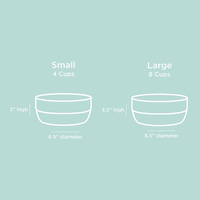 Waggo Ceramic Cling Dog Bowl with Rubber Bottom for Small and Large Breeds - Heavyweight Bowl with Anti-Skid Non Slip Rubber Bottom, Dishwasher Safe (Small, Light Grey)