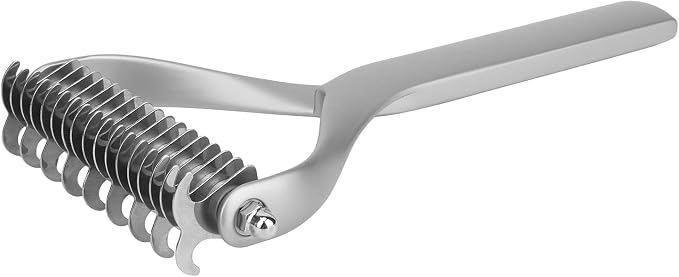 2 - Sided Pet Grooming Tool, Undercoat Rake for Dogs and Cats, Double - Headed Brush with Thinning and Dense Blades to Remove Loose Hair and Knots, Zinc Alloy Comb for Pup (Large 24 Inch)
