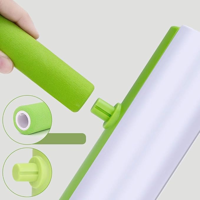 Green Reusable Washable Roller Dust Cleaner Lint Sticking for Clothes Pet Hair Cleaning Household Wiper Tools