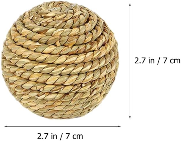 FOMIYES Small Animals Play Balls: Rabbit Chew Toys - Rolling Activity Guinea Pigs Chinchilla Bunny Natural Teething Balls