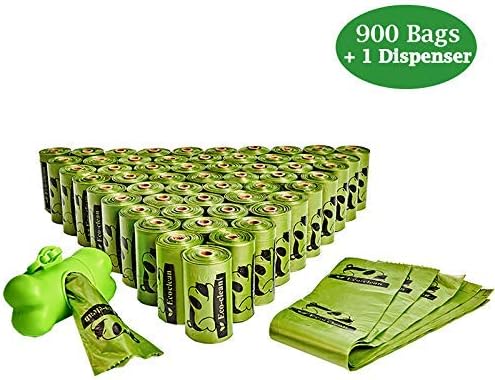 300-Count Dog Poop Bags with Easy-Tie Handles, 60 Rolls / 900 Count Dog Waste Bags with Dispenser