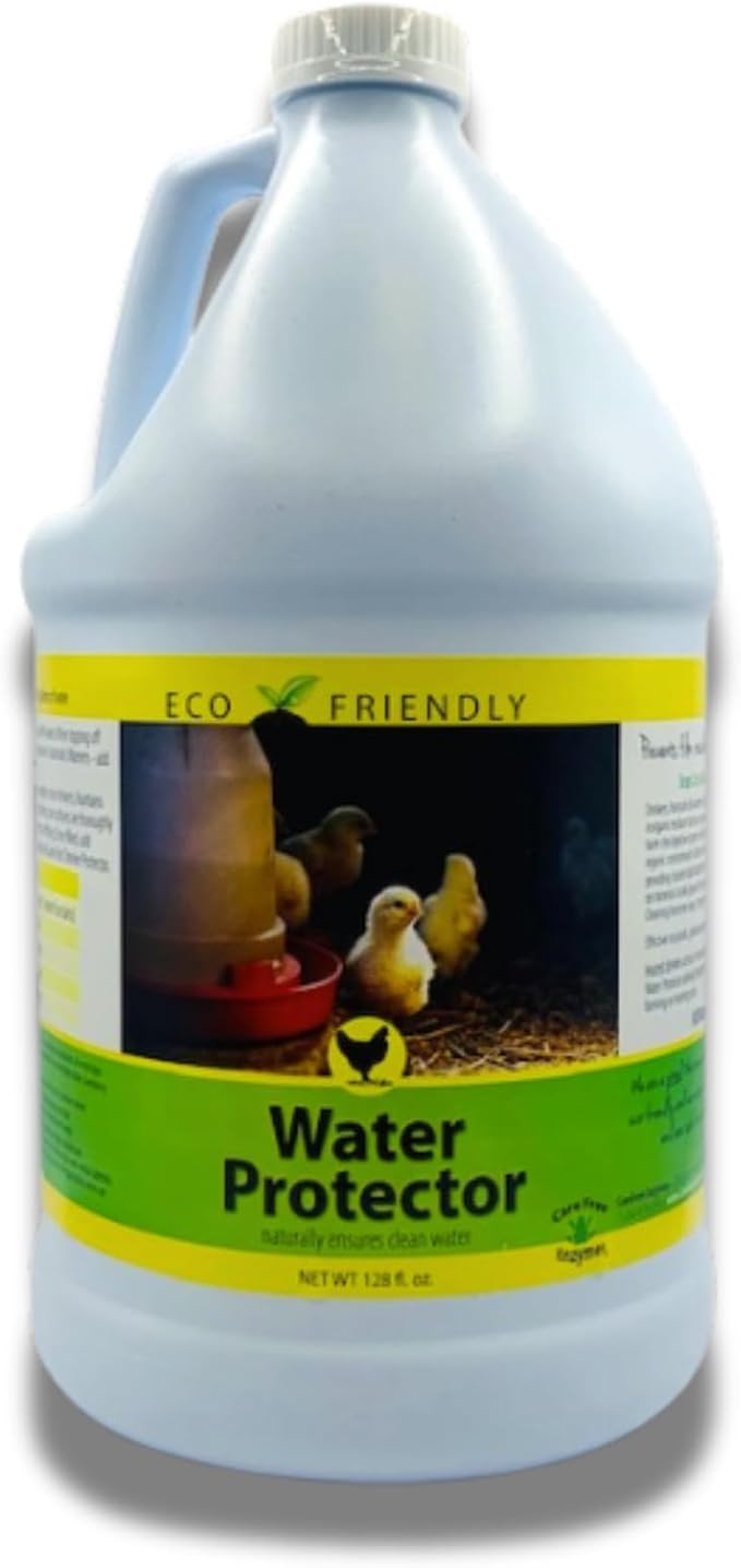 Carefree Enzymes Poultry Drinking Water Protector — Natural Enzyme Cleaner for Chicken, Duck & Livestock Waterers, 1 Gallon