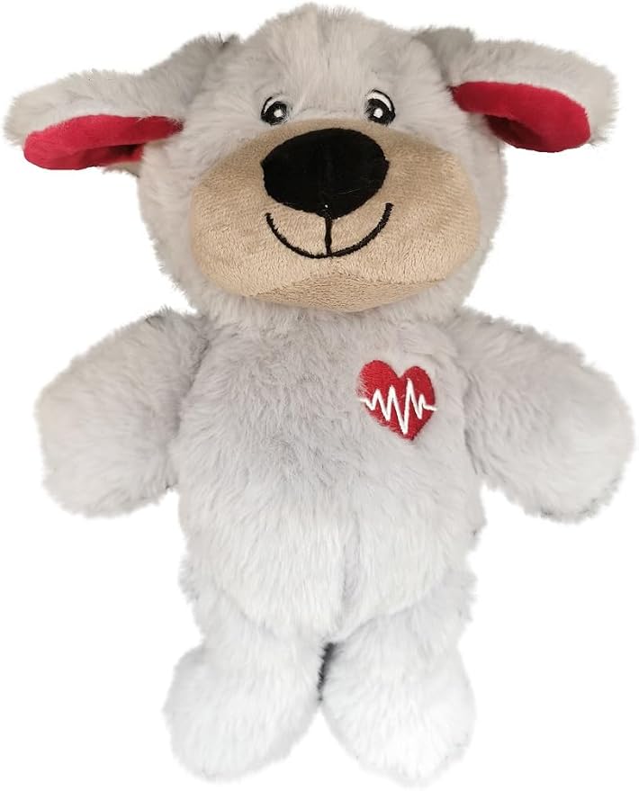 HonourHope Dog Heartbeat Toy for Anxiety Relief, Dog Soft Plush Calming Puppy Behavioral Training Aid Toy Pet Companion Pillow for Puppy Cat Kitty Pets - Bear Box