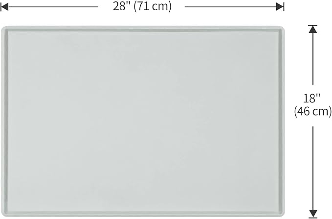 Dog Food Mat,Silicone Waterproof Food Tray,Non Slip Pet Bowl Mats Placemat,0.8" Raised Edge,Suitable for Most Small and Medium Sized Pets,28" x 18"