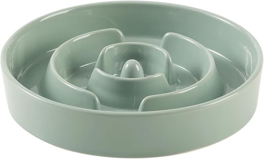 Havniva Ceramic Slow Feeder Dog Bowls, 1.2 Cups Dog Bowl Slow Feeding for Small and Medium Breed, 7.3inch Puzzle Dog Food Bowl Slow Feeder Non-Slip Anti-Gulping and Anti-Choking Reduces Bloating