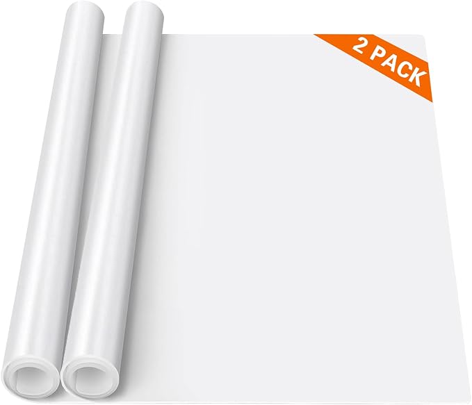 2MM Extra Thick Silicone Mats for Kitchen Counter, 35.4" x 23.6" Heat Resistant Non-Slip Countertop Protector, Large Kitchen Island Placemat, 2Pack (Semitransparent)