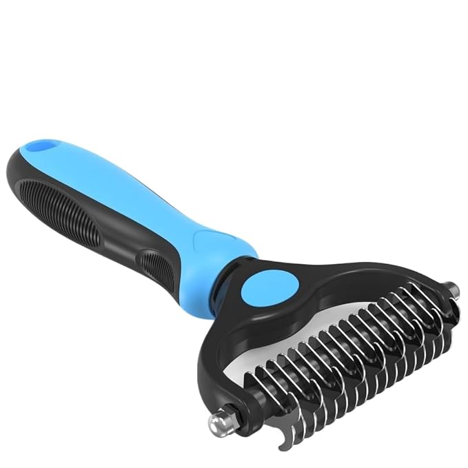 Nvroome ShdAway Professional Deshedding Tool - 2026 New Undercoat Rake Pet Brush Removes Tangles Knots (Blue)