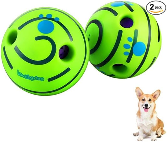 Wobble Giggle Ball for Dogs Durable Interactive Dog Toys for Small Medium Large Dogs (Green, XL/5.12 inch)