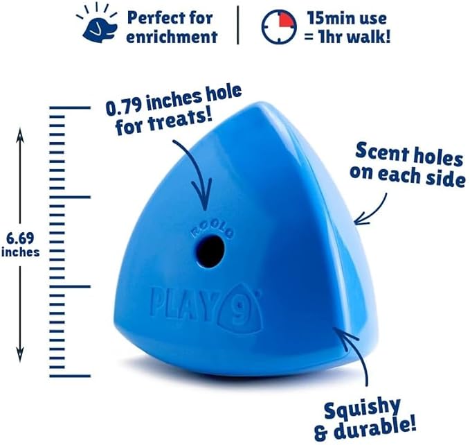Roolo Dog Treat Dispenser Toy – Dog Toys Interactive Enrichment Puzzle Feeder for All Dog Sizes and Breeds – Durable Slow Feeder for Mental Stimulation & Boredom Relief Gifts for Dogs