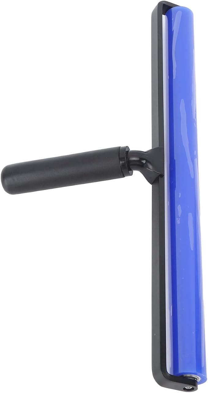 Focket Silicone Dust Roller, Reusable Pet Hair Remover with High Elasticity Fast Dust Removal Tool for Clothes Carseats Furniture, Washable Lint Roller Cleaner with Black Plastic Handle (16 Inch)