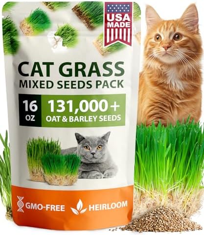 HOME GROWN 𝗨𝗦𝗔 𝗣𝗥𝗘𝗠𝗜𝗨𝗠 1 Pound Cat Grass Seeds for Cat & Kittens Oat & Barley Mix &HOME GROWN 𝗨𝗦𝗔 Bonsai Tree Kit – 6 Heirloom Varieties with Unique Pots