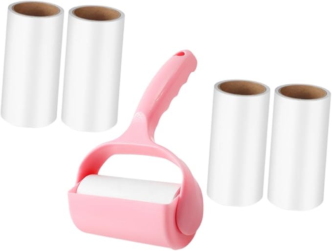 4sets Lint Roller for Clothes and Pet Hair Handheld Cleaning Tool Compact Design for Easy Storage and Use for Furniture and Carpets