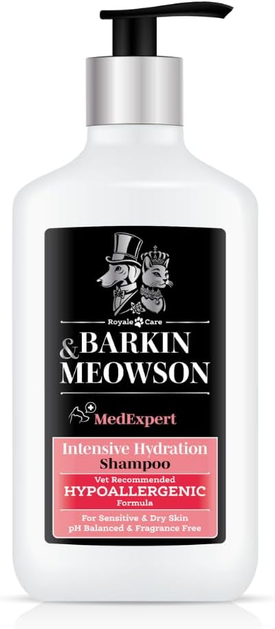 Barkin & Meowson MedExpert Hypoallergenic Intensive Hydration Shampoo 350ml / 11.83 fl.oz for Sensitive Skin, Dogs and Cats - Fragrance Free