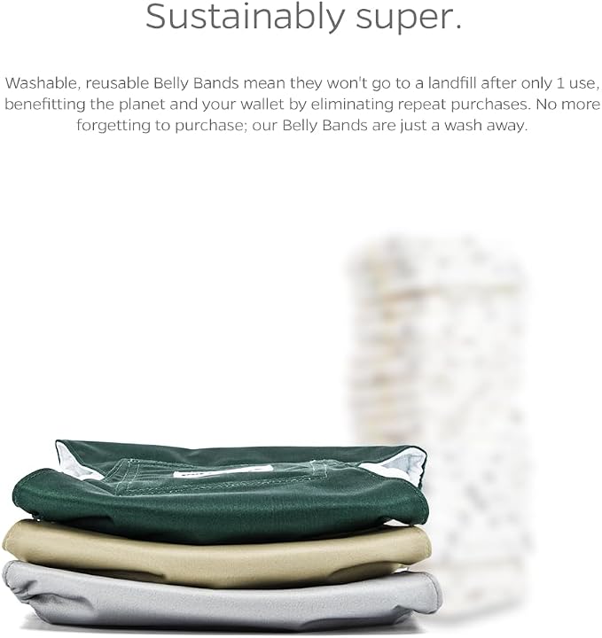 Pet Parents® Washable Belly Bands for Male Dogs (3pack) + Extendrs® of Durable Dog Diapers Male, Premium Male Dog Diapers & Dog Wraps (Small, Spruce)