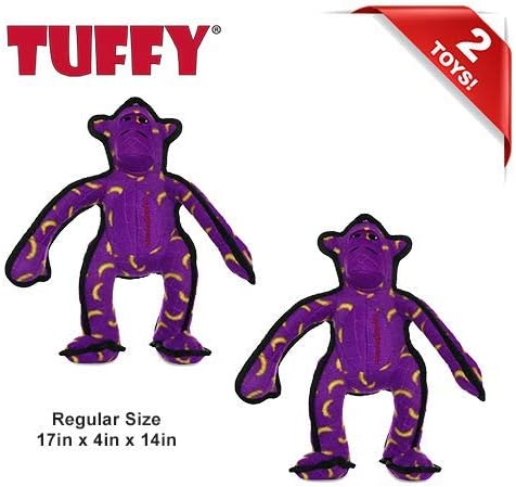 TUFFY® - 2 Pack Original : Monkey Dog Toy : Ultra Durable Plush Dog Toy with Multiple Layers & Reinforced Seams, Washable and Floats, Original Construction